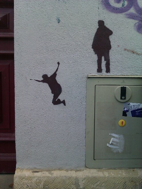 Stencil Streetart in Dresden-Friedrichstadt