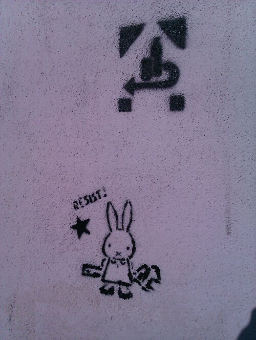 Stencil Graffiti Pfand Symbol & Hase